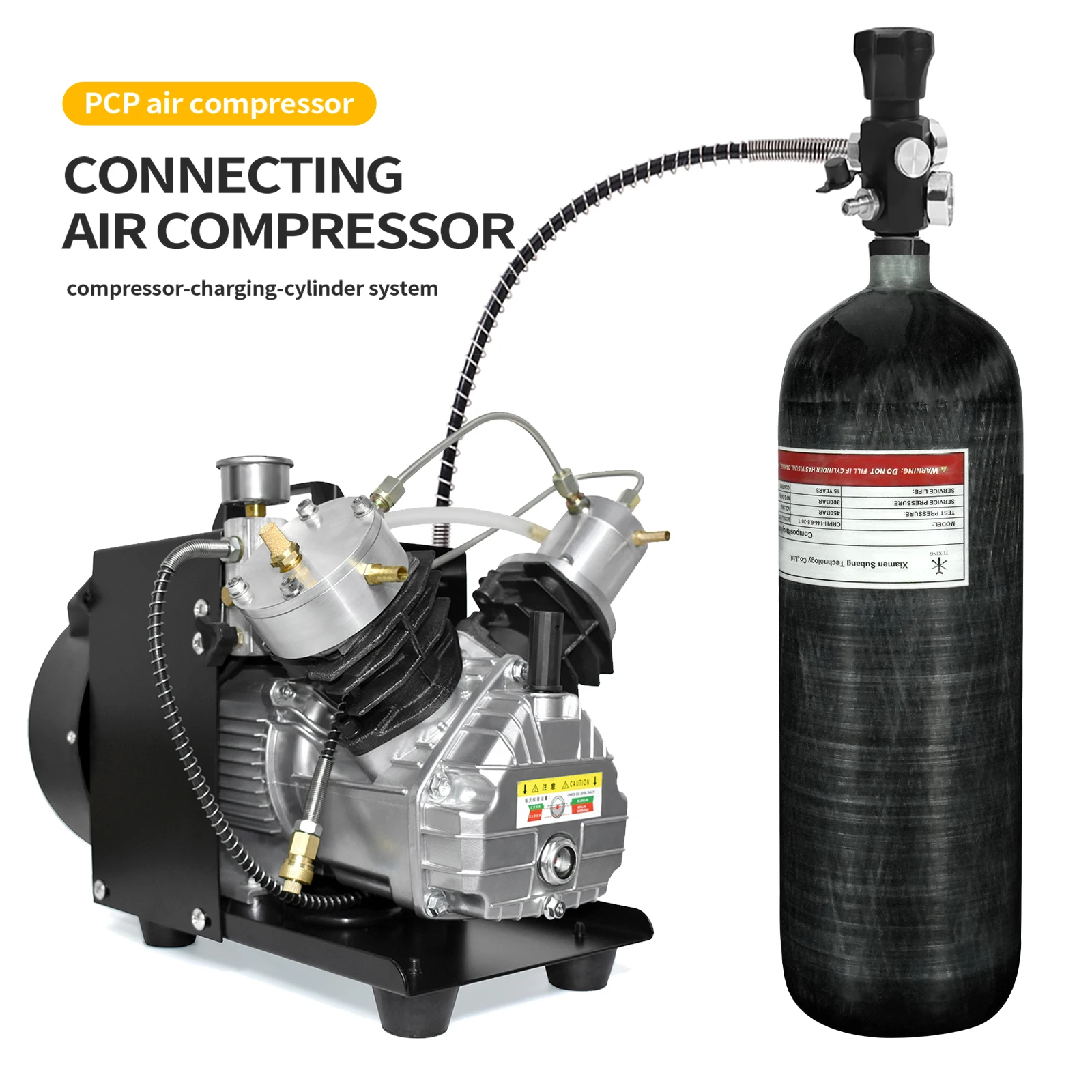 TUXING Factory Wholesale Customized 6.8L 30mpa 300bar 4500psi HPA Breathing Compressed Gas Bottle Cylinder Carbon Fiber Air Tank