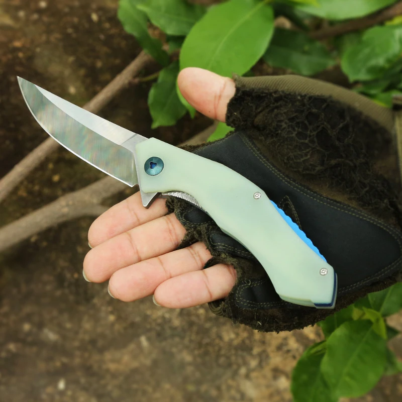 HWZBBEN Hot Sell G10 Handle D2 Folding Pocket Knife Hunting Outdoor Camping Knife for Outdoor Travel
