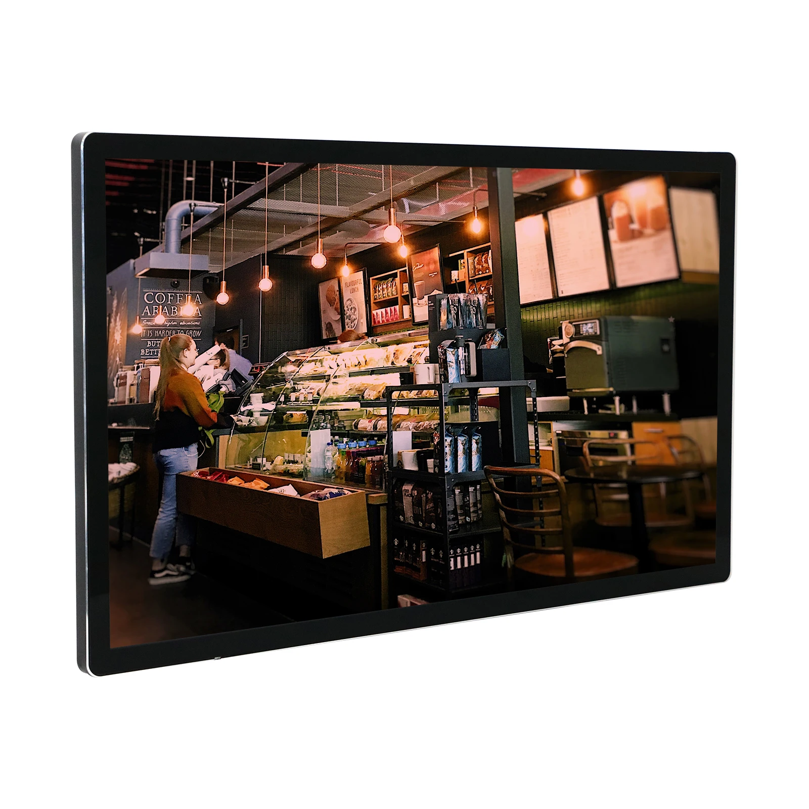 2024 Newest 55 Inch Monitor with Bracket Android OS 2+16G WIFI Wall Mounted Digital Advertising Player