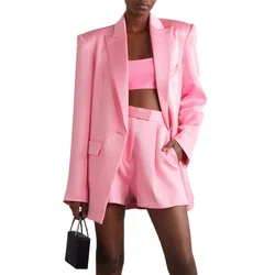 2022 Trend New Satin pink Ladies Suits Multicolor Custom ensemble blazer femme womens blazer