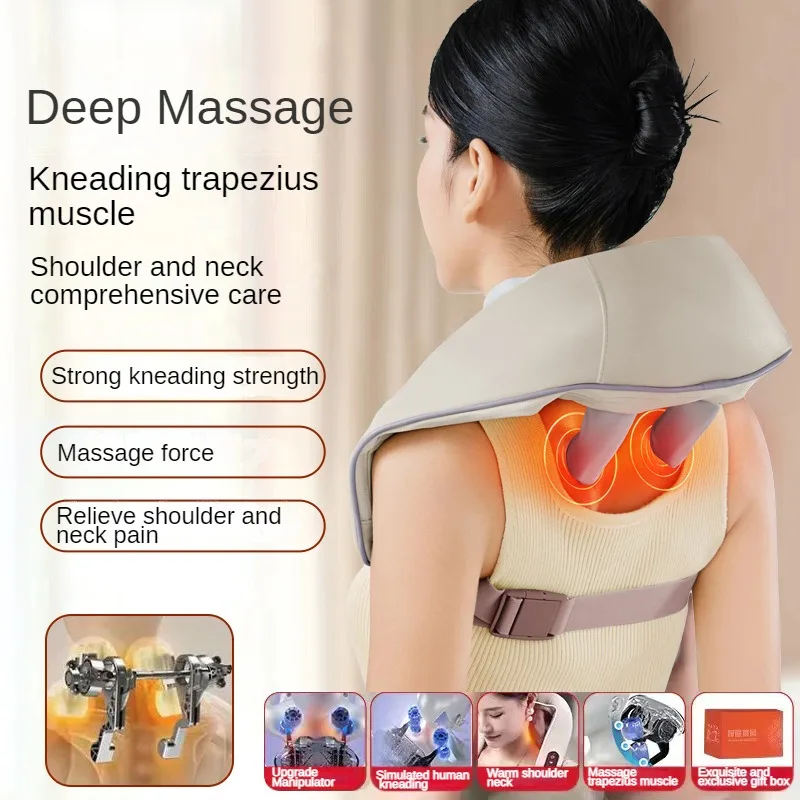 Portable Shiatsu Neck Massager Pillow Car Office Shiatsu Heat Relax Body Simulated Human Pinch Shawl Massager For Shoulder Back