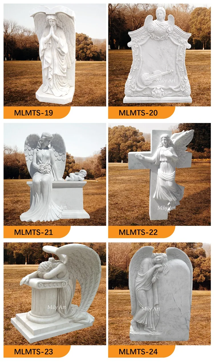 Marble Angel Statue Tombstone 