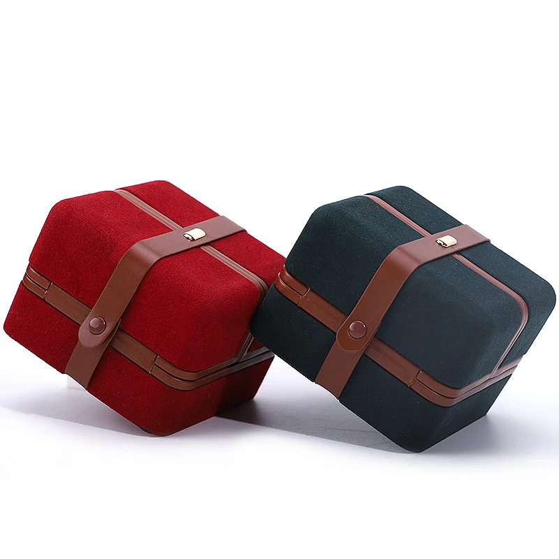 Hanhong wholesale jewelry custom logo green jewelry box luxury earrings bracelet necklace ring box jewelry packaging box