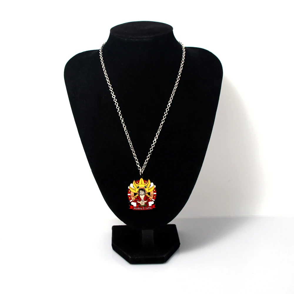 High Quality Anime Straw Hat Kid One Pieces Pendant Metal Monkey D.Luffy Necklace