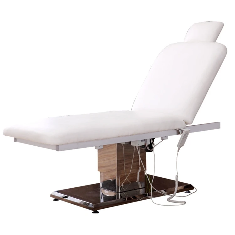 
White color massage table bed comfortable body spa massage table solid steel base therapy table 