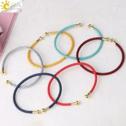3D I-shaped buckle waterproof hand rope bracelet for men and women wearing gold colored woven steel wire rope leather rope