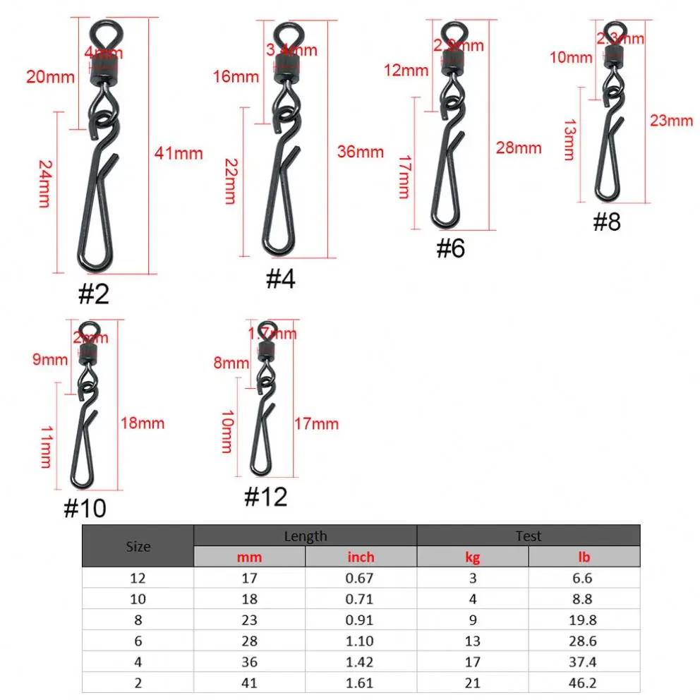 High quality Stainless steel Fishing Rolling Swivel with Hanging Snap Quick change snaps