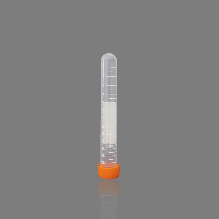 EO GAS Sterilized 15ml plastic round bottom screw cap centrifuge tube