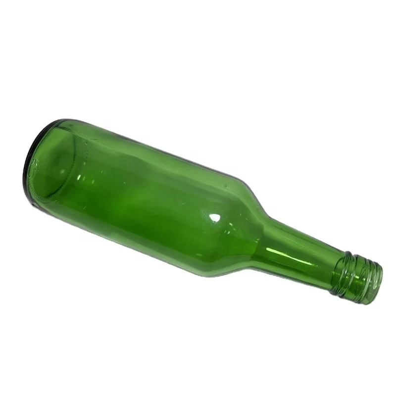 Empty 12oz 360ml Green Beverage Wine Glass Soju Bottle With Aluminum Lid