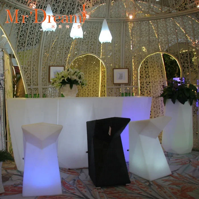 Remote Control Outdoor Party Event Modern Foshan Industrial Plastic Light Up Led Bar Stool