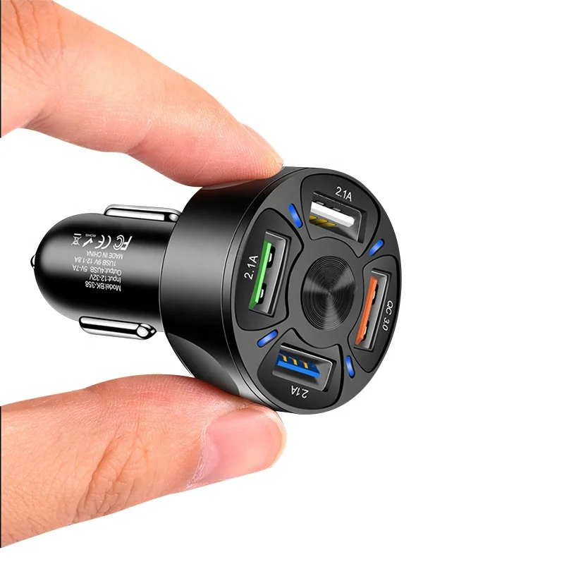  4 USB Портативное автомобильное зарядное устройство быстрое для