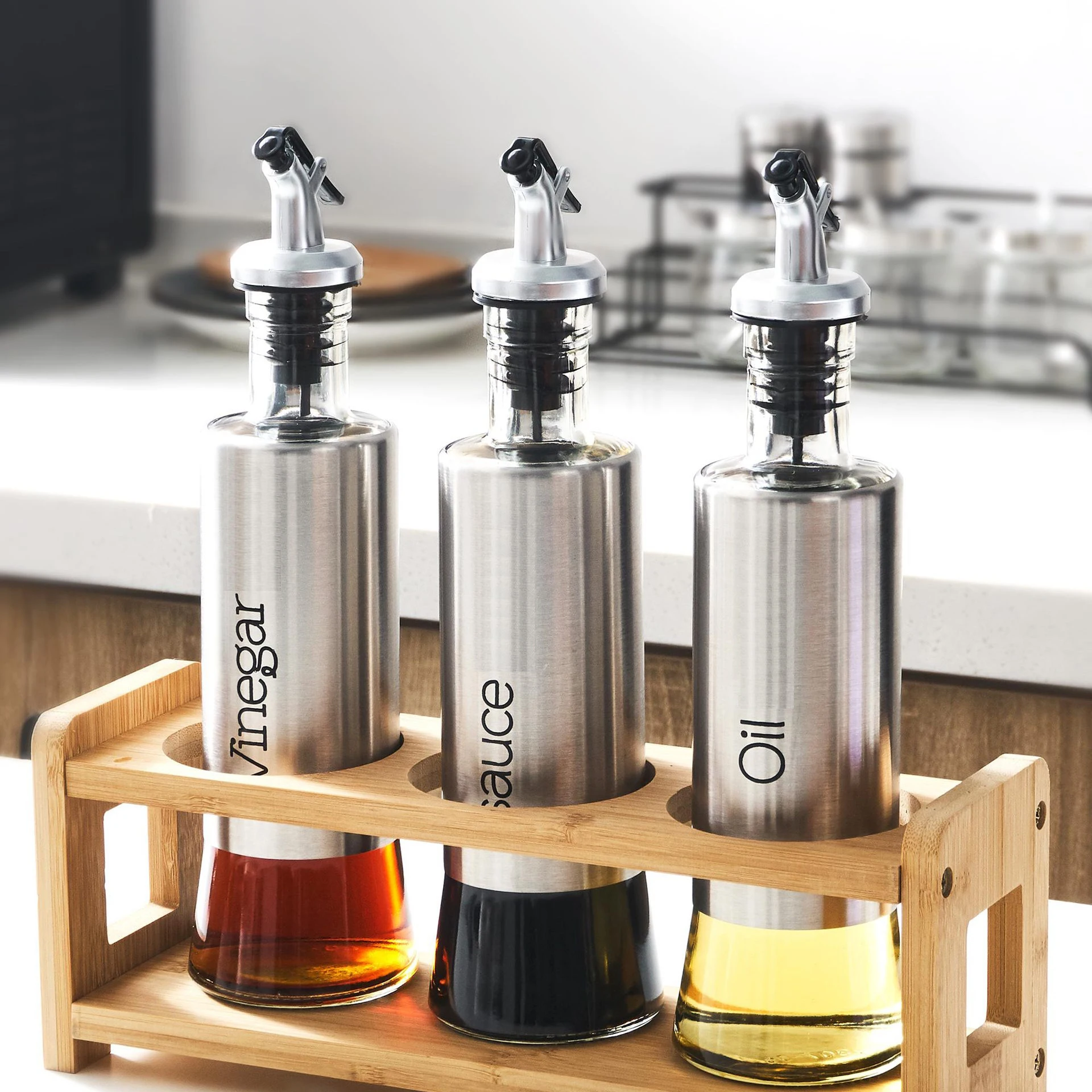 Пользовательская кухонная бутылка для масла приготовления пищи стеклянная банка хранения оливкового