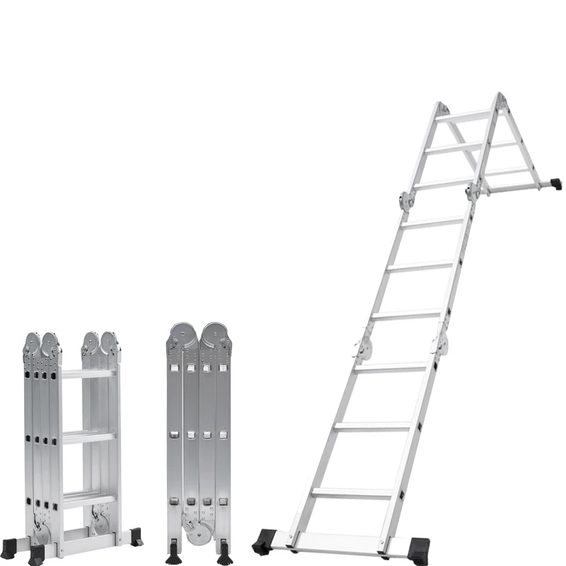 Multipurpose aluminum hinge ladder folding telescopic foldable compact step ladder