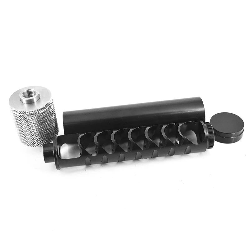 
Stainless Steel Single Core Fuel Filter Solvent Trap Monocore + External Recoil Booster Nielsen Device 1/2x28 male to femle 