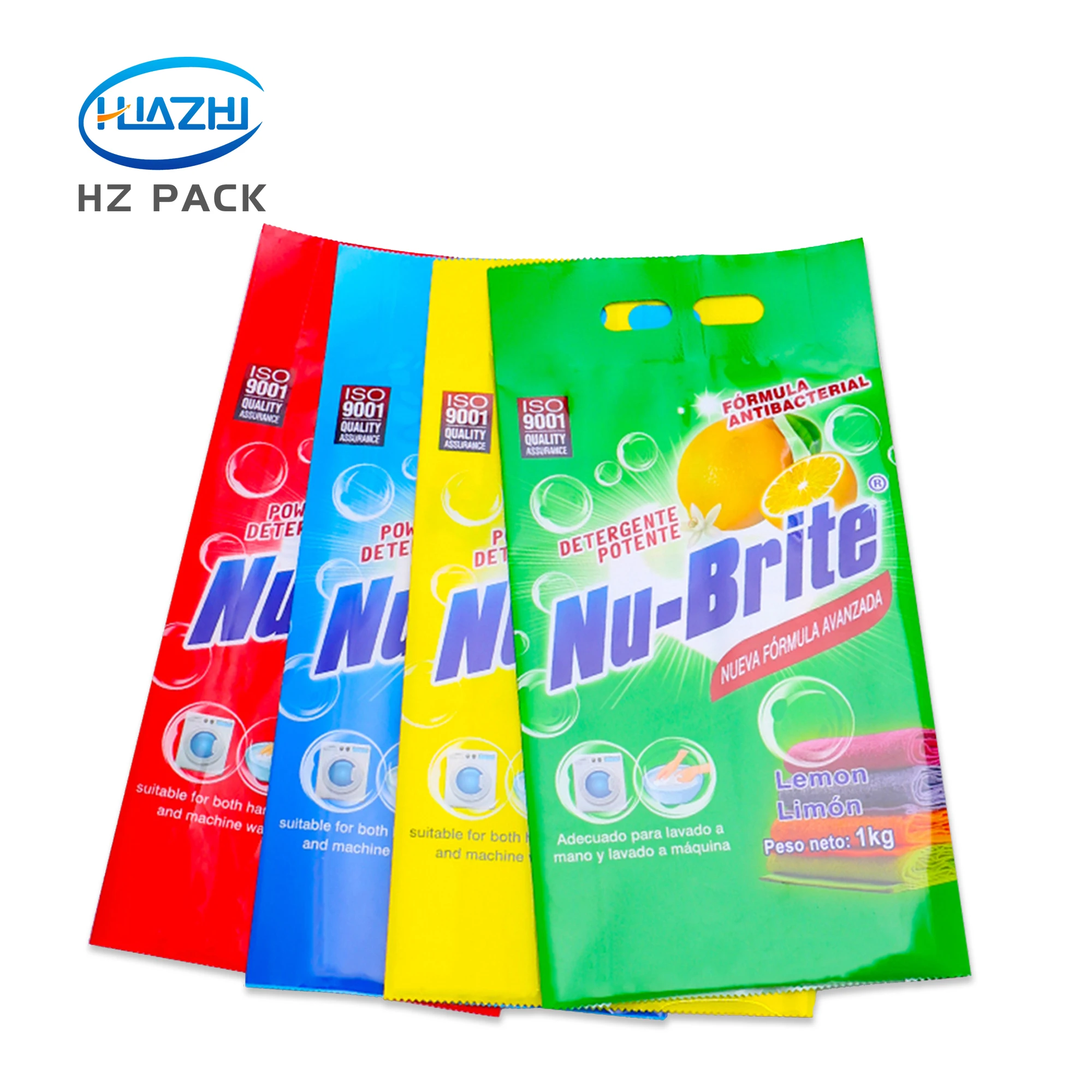 Custom Printed Hot Sale 800g 1kg 2kg 3kg Plastic Side Gusset Washing Powder Packaging Bag Laundry Detergent Pouches