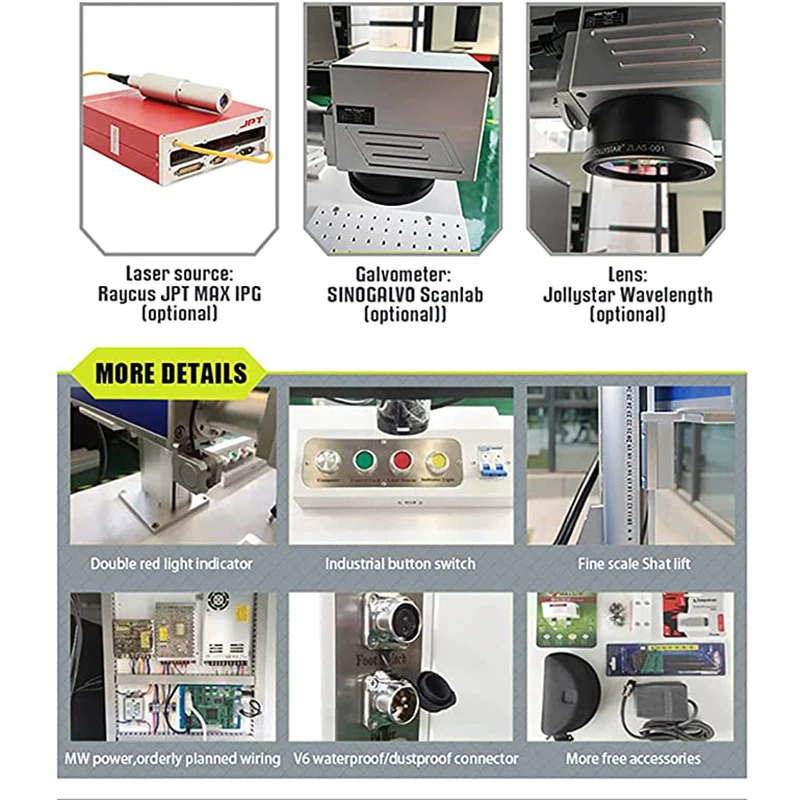 20w/30w/50w/70w/100w fiber laser marking machine price fiber laser engraver laser marker on metal