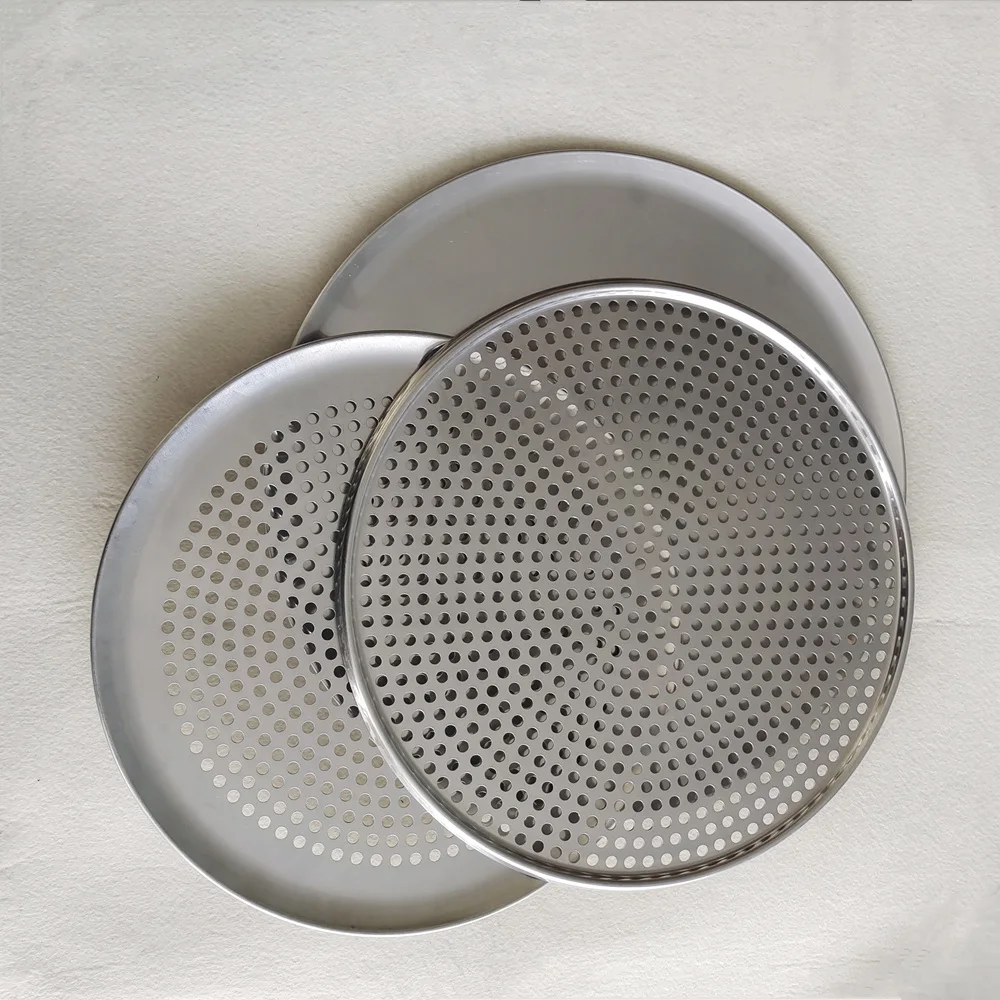 High Quality Aluminum Round Perforated Pizza Pan Flat Baking Tray 12' 14' 16' Pizza Disk Baking Tools