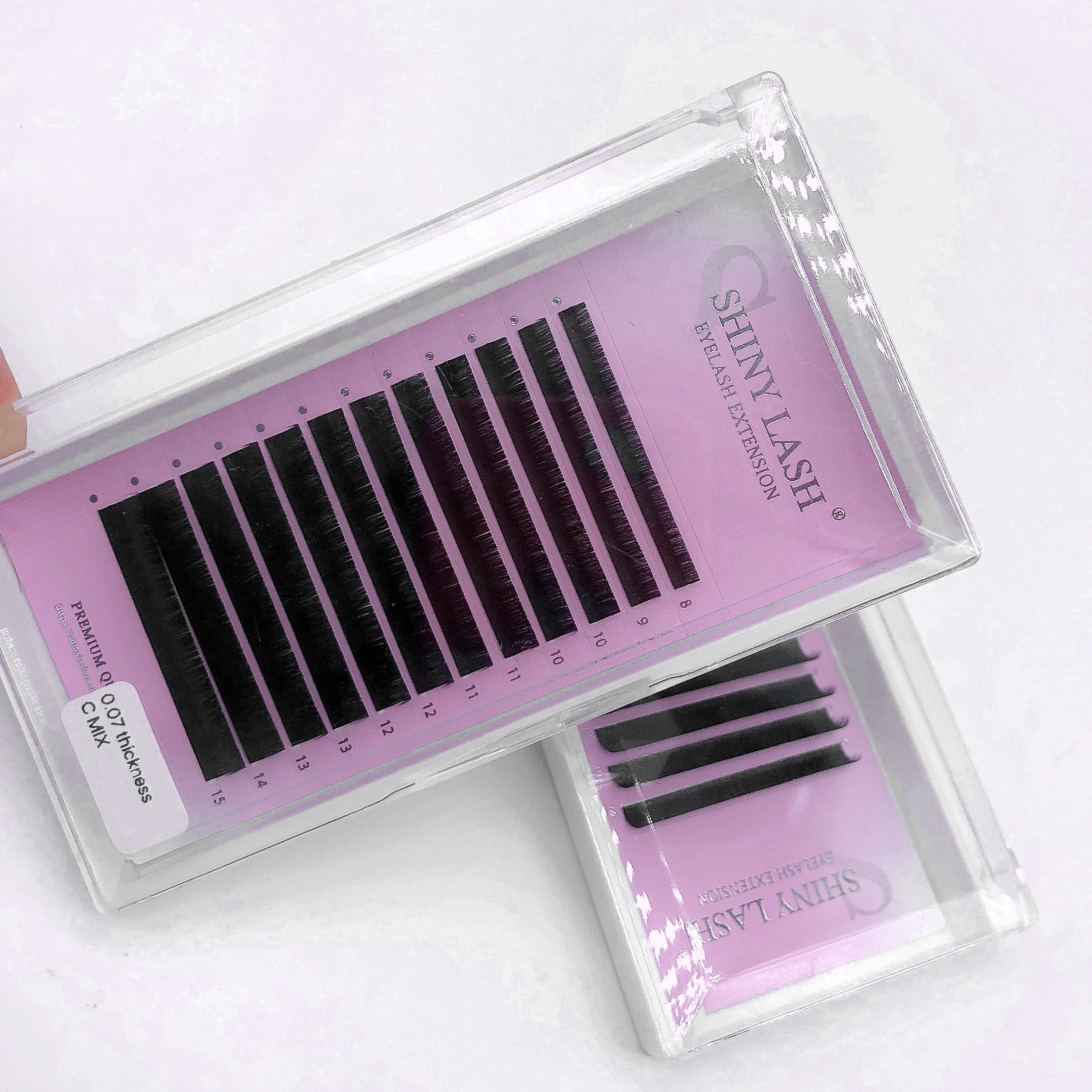 eyelash extension individual cashmere 0.07 C Curl volume lashes wholesale 8-15mm mix Matte Black 12 lines Lash Extensions Trays