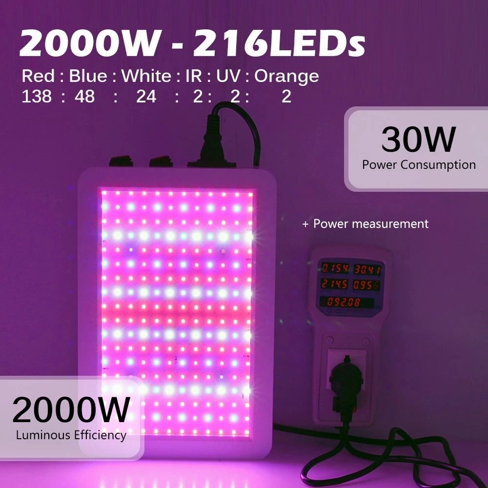 King LED Grow Light 2000W 3000W Waterproof Phytolamp Full Spectrum Indoor Veg Bloom Plant Growing Lamps