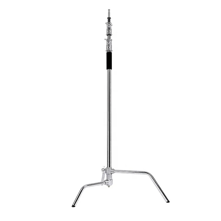 Multi-function c stand photography 3M adjustable studio heavy duty light stand kit with folding legs grip head kit chrome