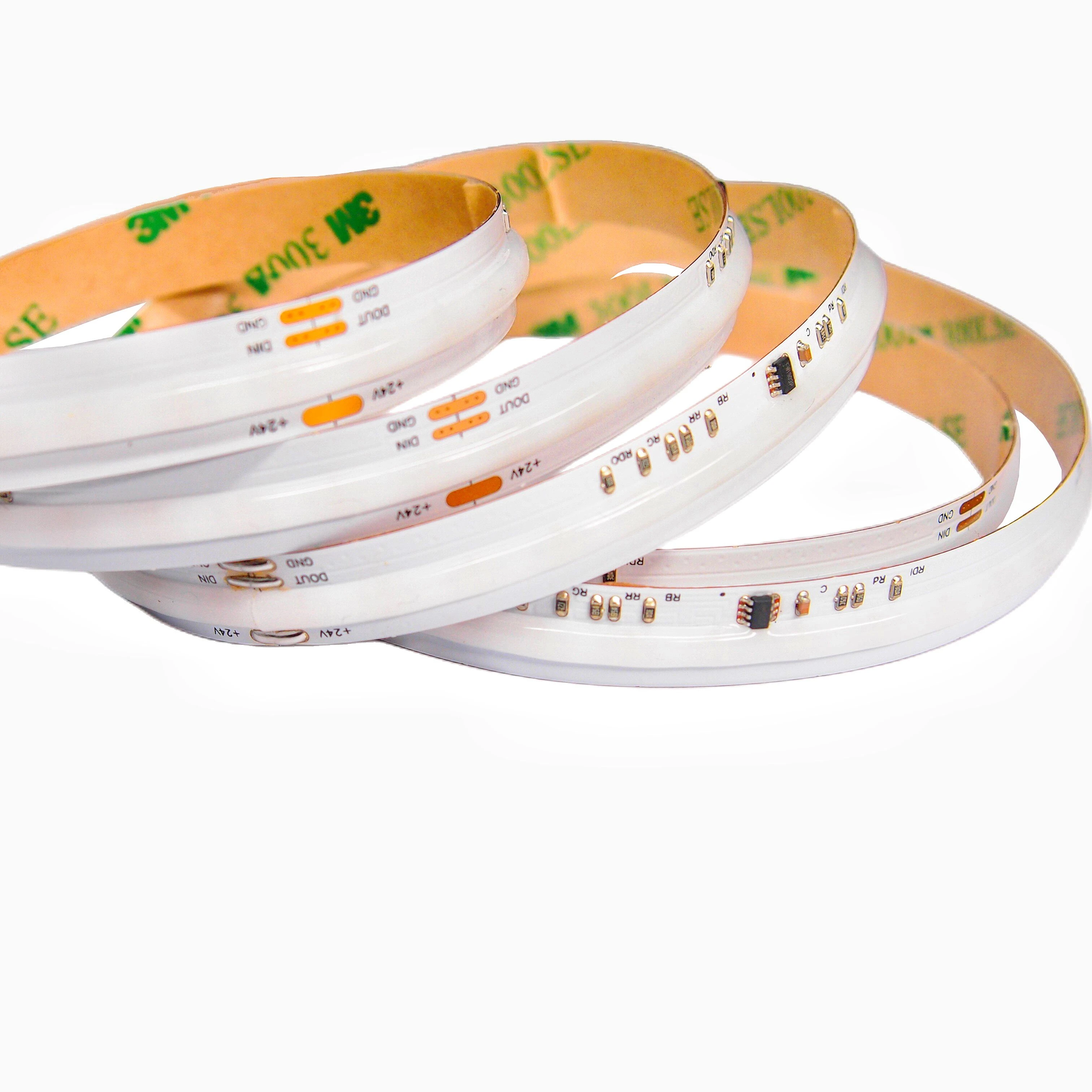 RGB Digital COB LED Strip  WS2811 SPI 10 pixel per meter DC24V 15W 10mm IP20 IP67 APP Or Wifi Remote Controlled