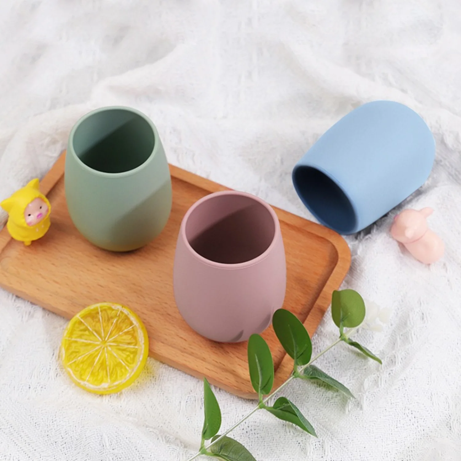 Silicone Training Cup for Toddlers Unbreakable Small Open Cups Dishwasher Safe & BPA Free Drinking Cups for Baby Boys & Girl