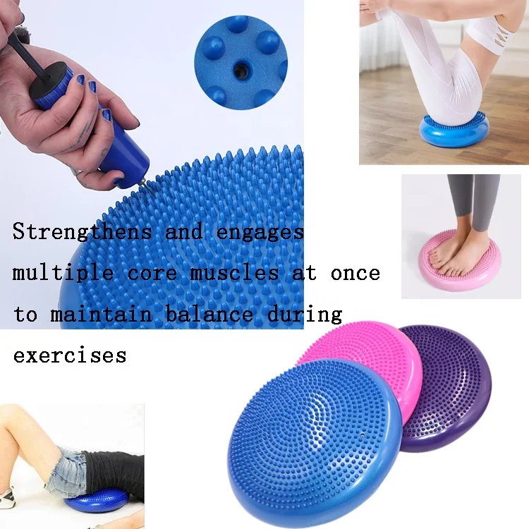 Fitness Inflatable Stability Balance Cushion Ball with Pump Training Equipment