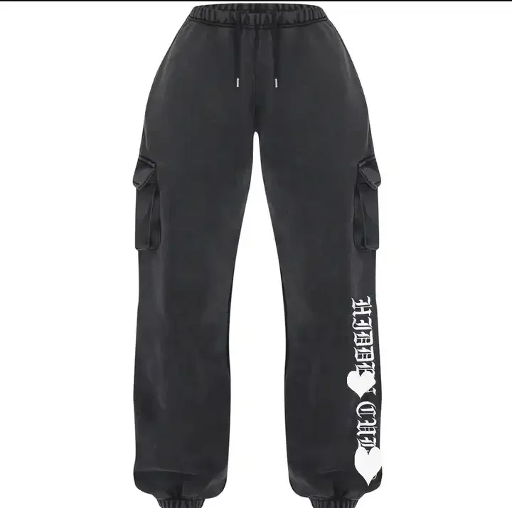 Wholesale Street Wear Women Acid Wash 3d Pocket Cargo Pants Halter Corset Zip Up Cropped Hoodie 3 Piece Set Women