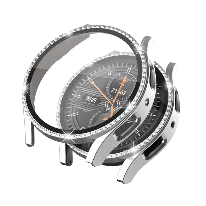 Роскошный чехол для смарт-часов с закаленной пленкой подходит Samsung Galaxy Watch5/4 40 мм 44 бампер аксессуары