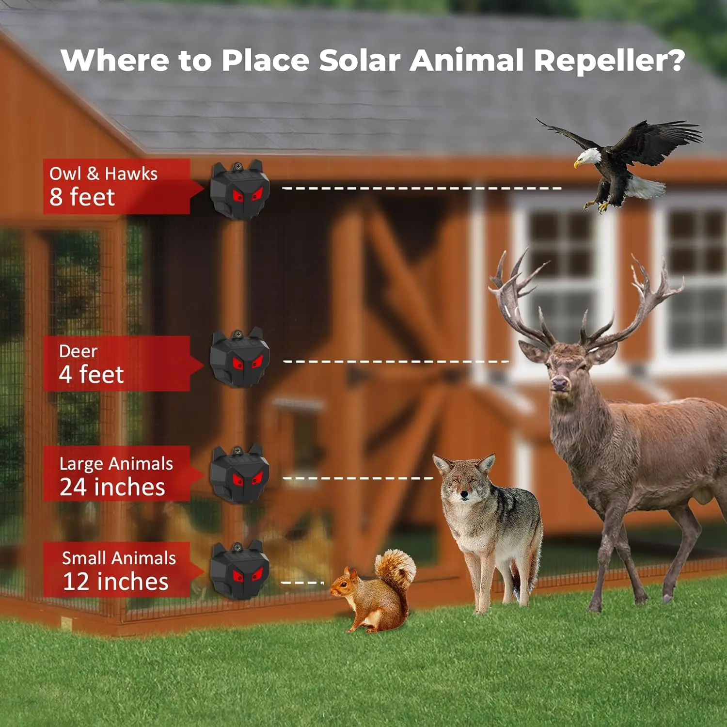 X-PEST animal control animal repeller AR17S waterproof solar powered animal repellent to repel fox/wolf/squirrel/dog/coyote