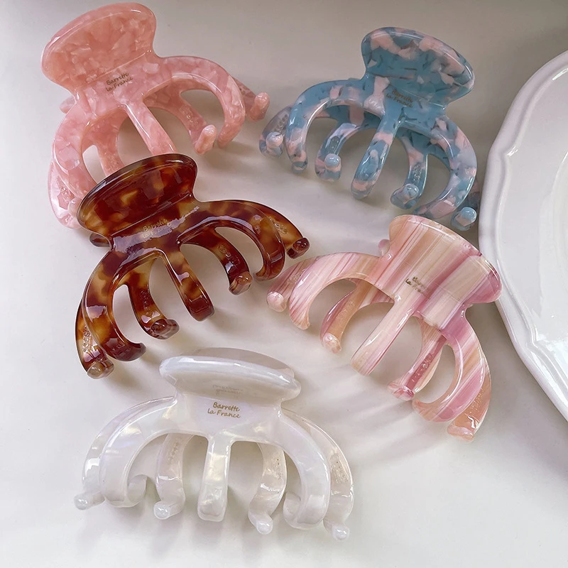 9.5cm Thick High-Grade Pumpkin Haarklammer Korea Acetate Fashion Luxury Large Shark Claw Temperament Octopus Hair Accessories