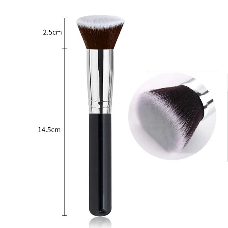 Custom Logo Foundation Brush Single Custom Kabuki Cruelty Free Wholesale Pink Gold Flat Face Foundation Brush