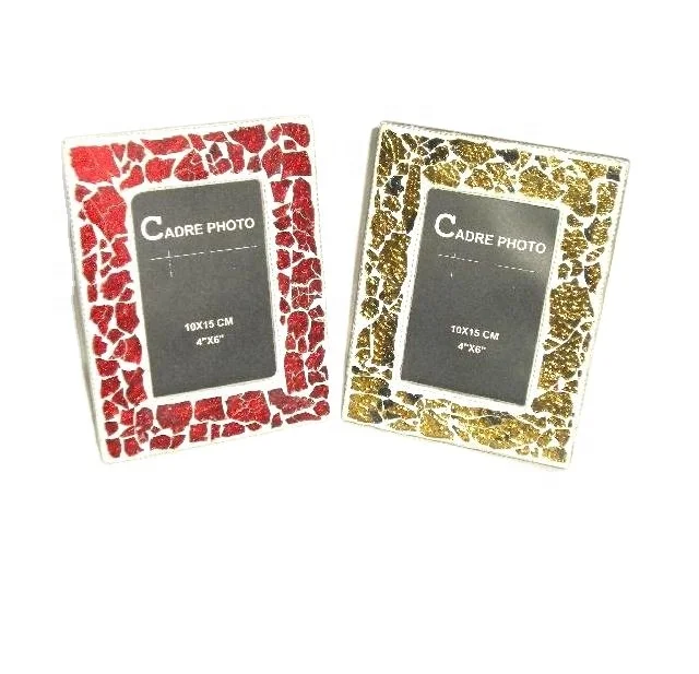 New Arrival Glass Mosaic Photo Frame Table Top Picture Photo Frame Decorative Photo Frame for Home Office Living Room Decor