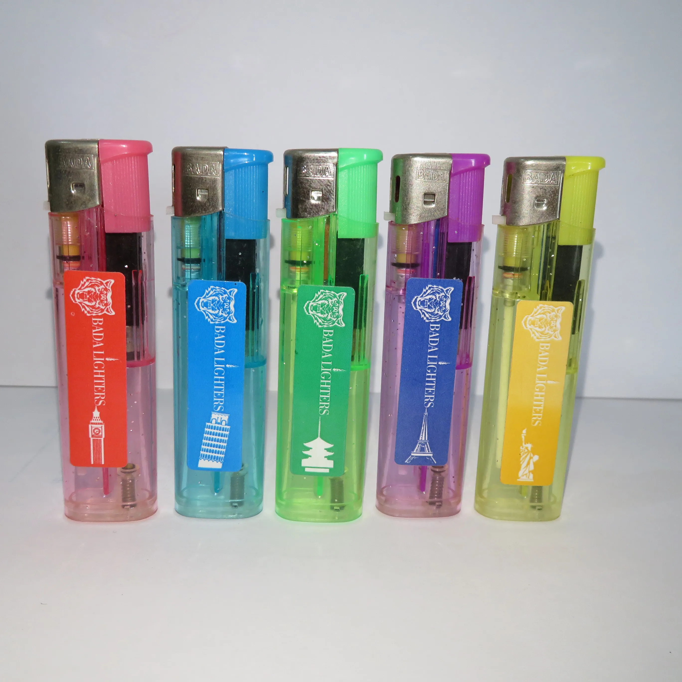 Wholesale Slim Refillable Lighters Electronic Lighter With Sticker
