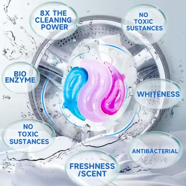 Sakura Pods Laundry Detergent Pods 3 In 1 Pva Film Gel Detergent Sauce Pods Washing Capsules Organic For Hotels