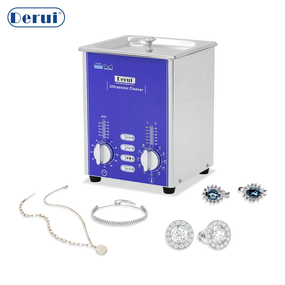 1.3L Ultrasonic Cleaner Stainless Steel Tank with Degas Sweep Heated Timer for Jewelry Ring Diamond Printer Head
