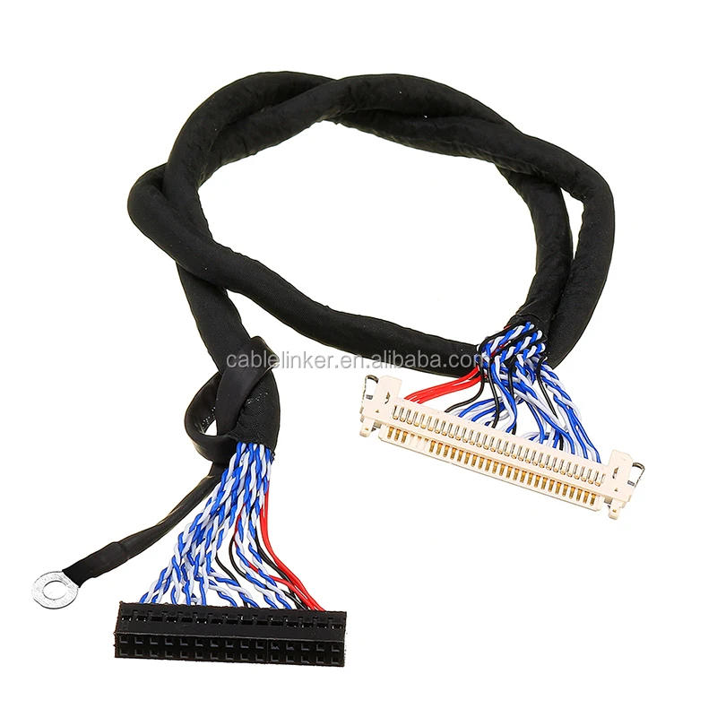 Custom Connector Soldering Laptop LCD LED IPEX Display Cable 20 24 36 40 41 50 51 Pin LVDS Cable For LCD Panel