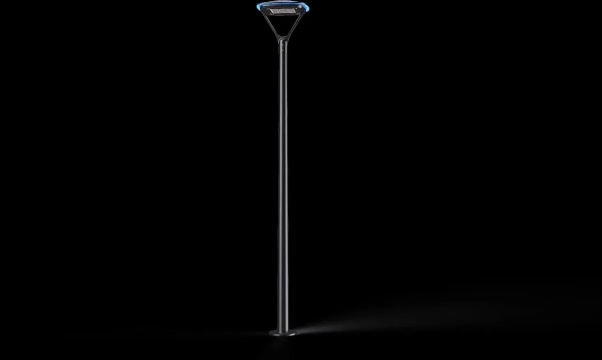 Volttalent LED garden light landscaping fixture bollard lamp traditional lantern painting gray pole aluminum COB 30w-60w 90w