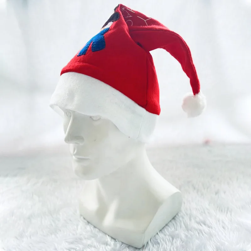 Factory Direct Santa Claus Plush Christmas Hat Decoration Xmas Party Supplies Traditional Red Christmas Hat