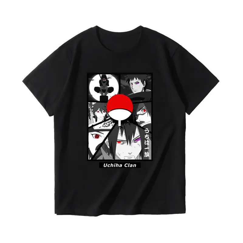 8 patterns Narutos anime 100% cotton men women black white clothes shirt Uzumaki ninja kakashi sasuke top t-shirt