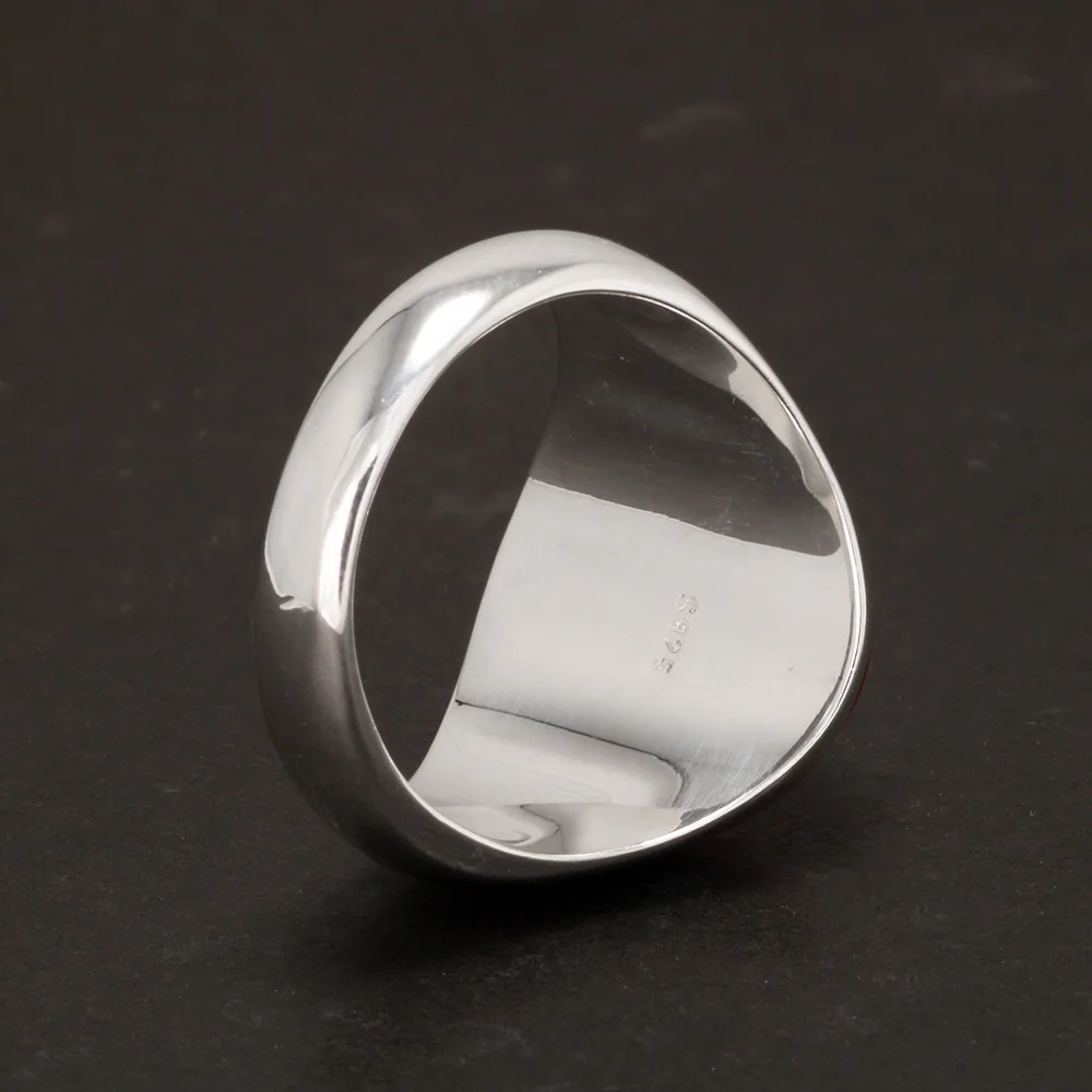 New arrival Real Pure 925 Silver Ring for Men Oval Stone Natural Agate Antique Fine Jewelry