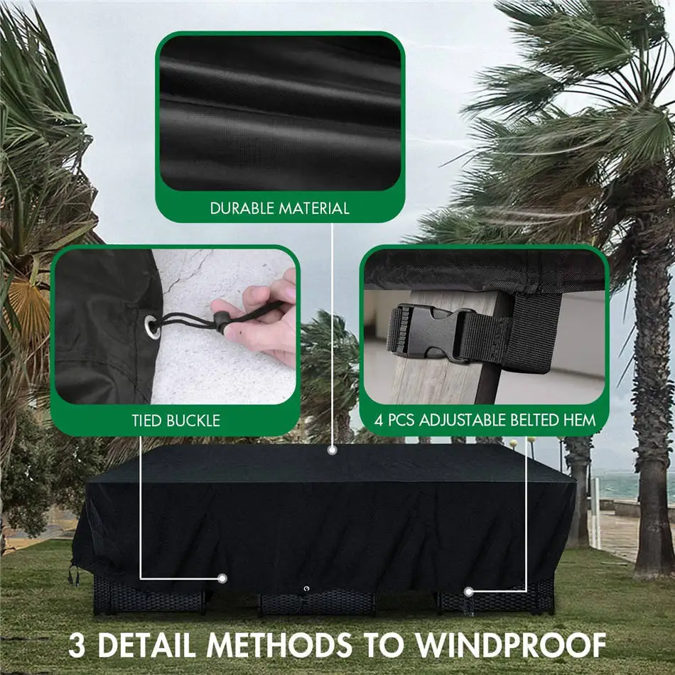 150 sizes Oxford Cloth Furniture Dustproof Cover For Rattan Table Cube Chair Sofa Waterproof Rain Garden Patio Protective Cover