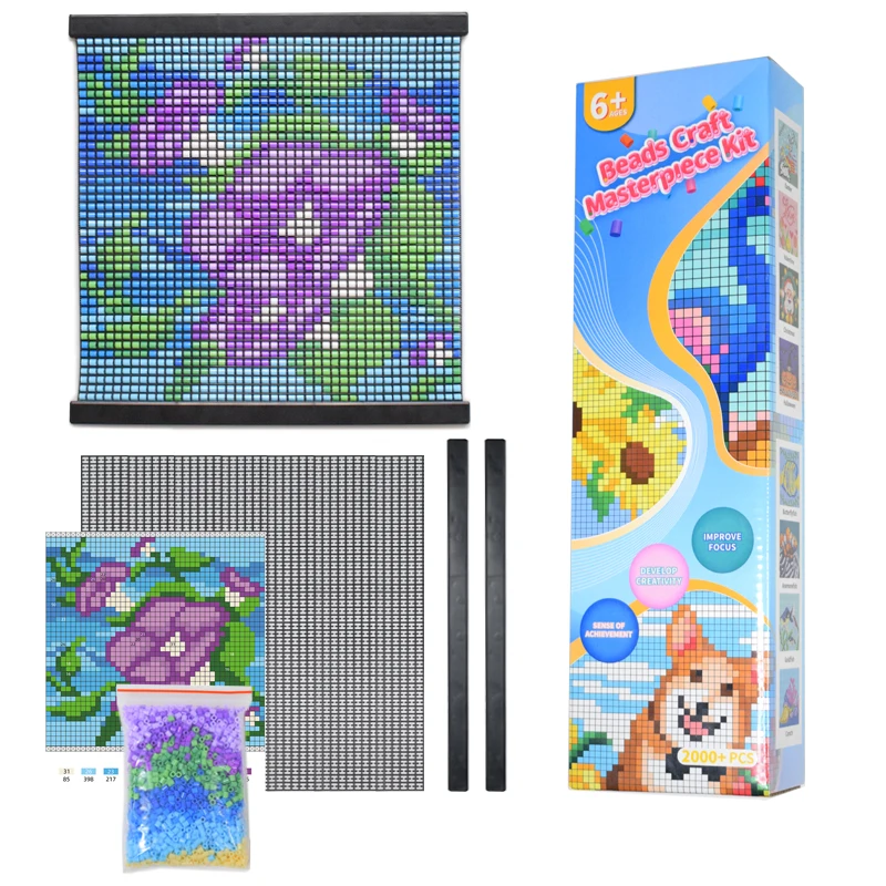 HAMA beads creativity canvas  Christmas Pattern Multi colors No-Iron Fuse Bead Craft Masterpiece Kit for Kids and Adult