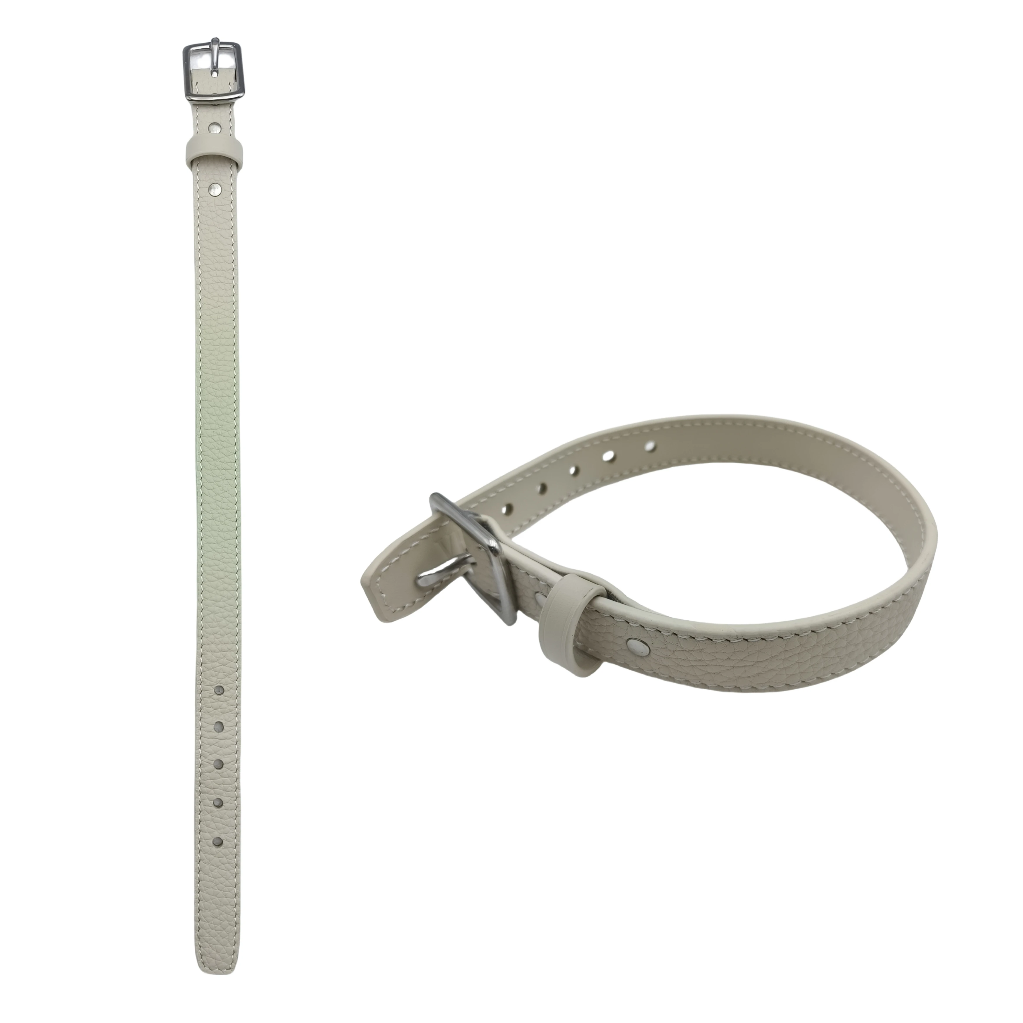 Custom Logo Luxury Waterproof Pet Collar with Litchi Pattern for Pet Safety Cow Leather Durable Adjustable Dog Leash Collar