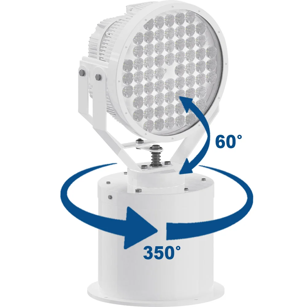 waterproof rotating outdoor night searchlight ip68 led marine search light 24v 500w 400w for hunting Boat Vessel