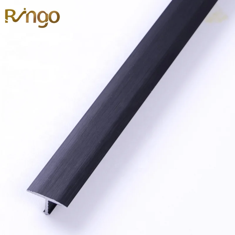 Foshan Ringo Aluminium Construction Decorative Metal Thin T Shape Mosaic Tile Transition Strips Anti-Corrosion Flooring trims
