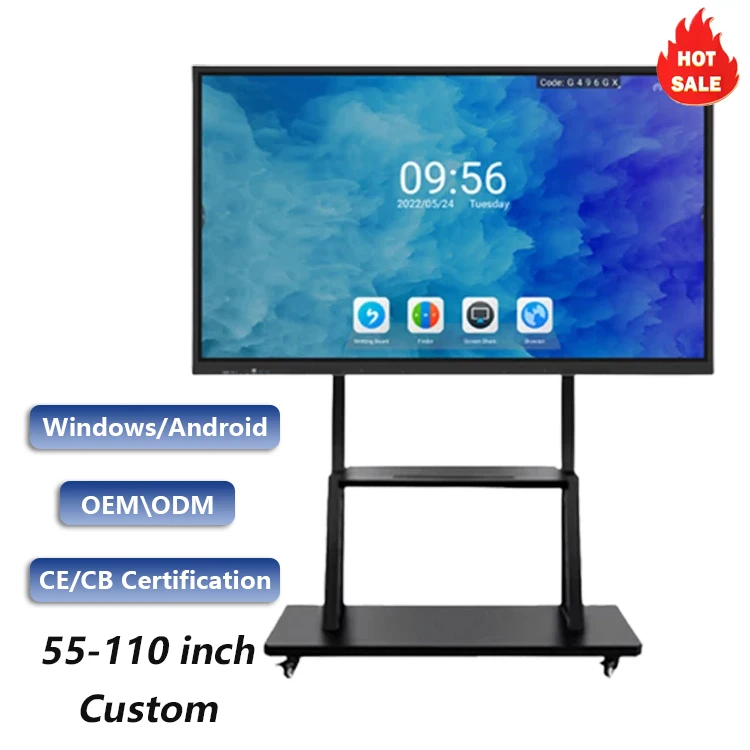 75 inch interactive panel touch screen panel LED display smart whiteboard software Interactive flat panel for education
