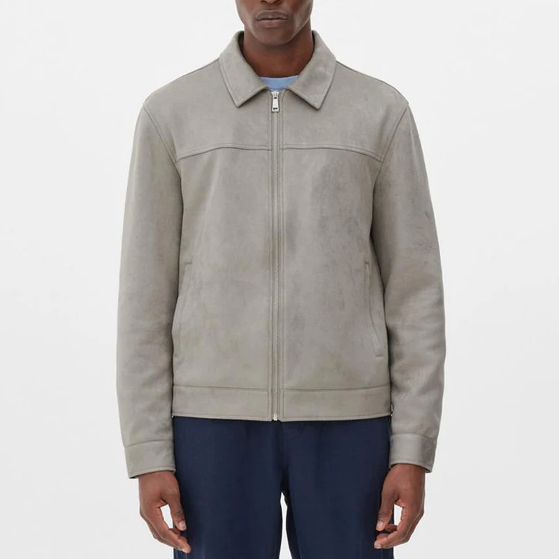 Latest Design Mountain Streetwear Blank Softshell Full Zip Polar Suede Jacket Men