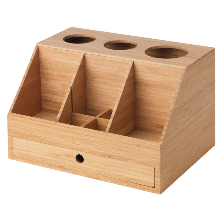 Бамбуковый деревянный органайзер для волос, держатель для фена