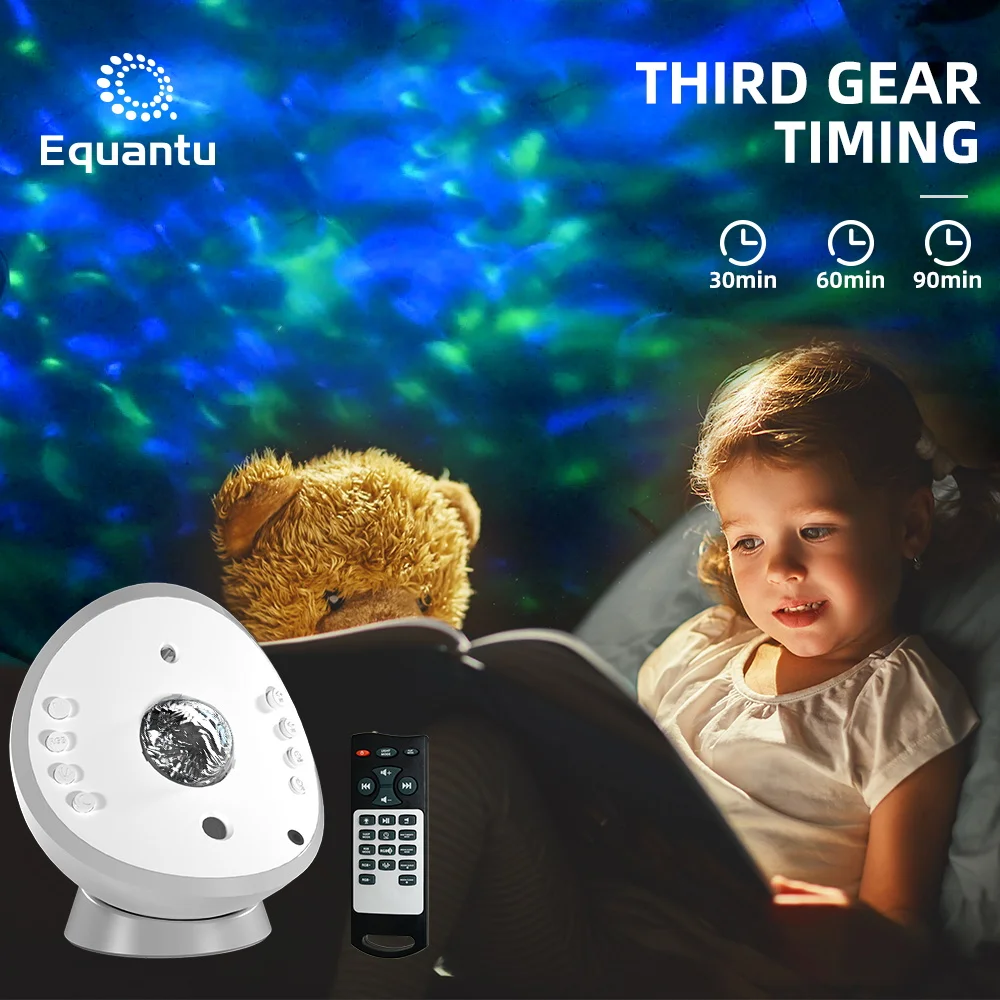 Equantu Star Projector Lamp QB958 Aid Sleep  LED Bluetooth Music Laser And Aurora Galaxy Starry Projector